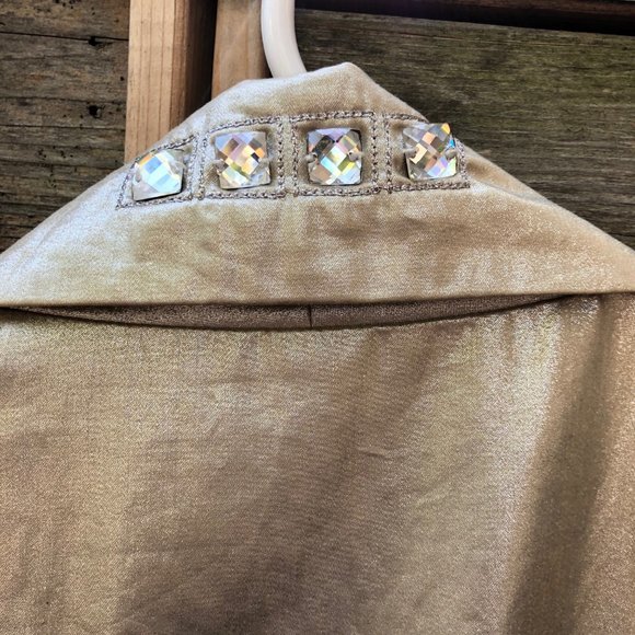 BIYA Johnny Was Gold Crystal Gems Trench Jacket - Picture 8 of 13